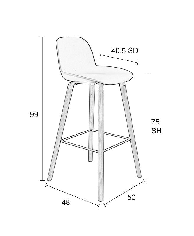 Zuiver Albert Kuip Barstool - Green