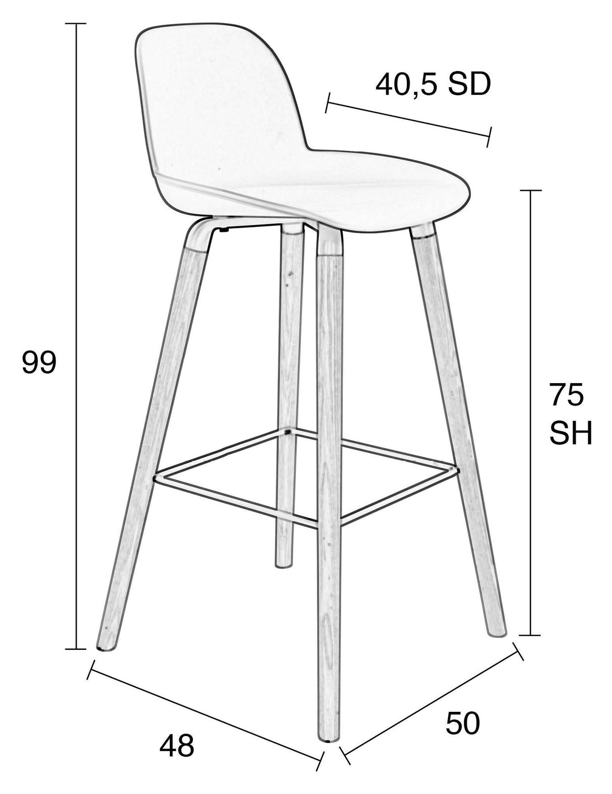 Zuiver Albert Kuip Barstool - Svart