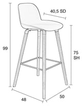 Zuiver Albert Kuip Barstool - Svart