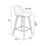 Zuiver Albert Kuip Bar Stool - Dark Grey, SH: 65cm