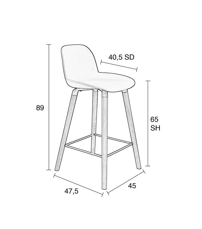 Zuiver Albert Kuip Bar Stool - Pink, SH: 65cm