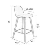 Zuiver Albert Kuip Bar Stool - Taupe, SH: 65cm