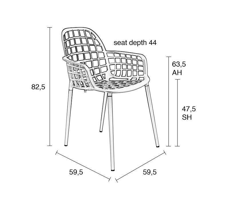 Zuiver Albert Kuip Garden Chair m/armlener, grønn