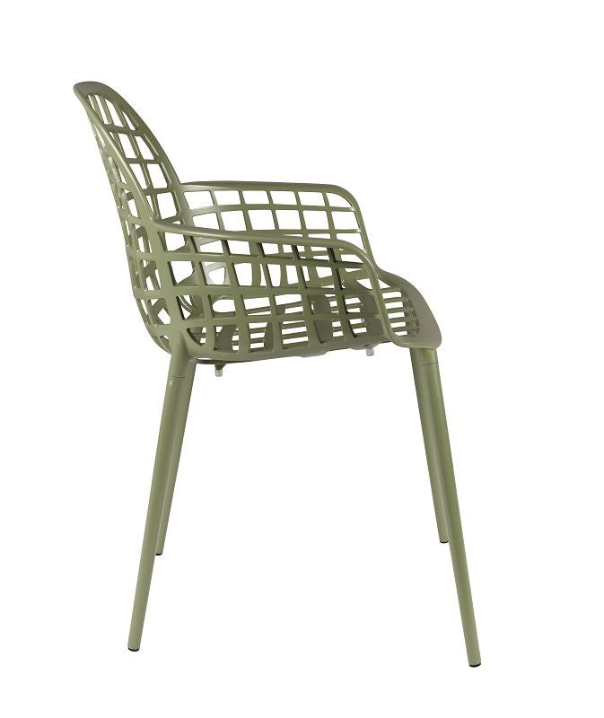 Zuiver Albert Kuip Garden Chair m/armlener, grønn