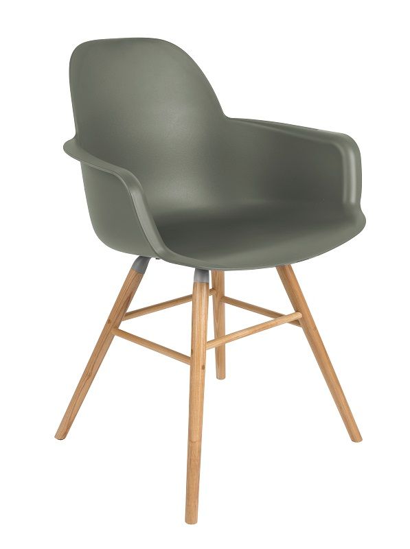 Zuiver Albert Kuip Dining Chair Armrest, Green