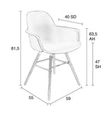 Zuiver Albert Kuip Dining Chair Armrests - Coke