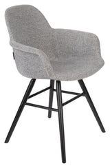 Zuiver Albert Kuip Dining Chair with Armrests - Light Grey