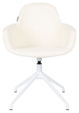 Albert Kuip Dining Chair with Armrests/Swivel Foot, White