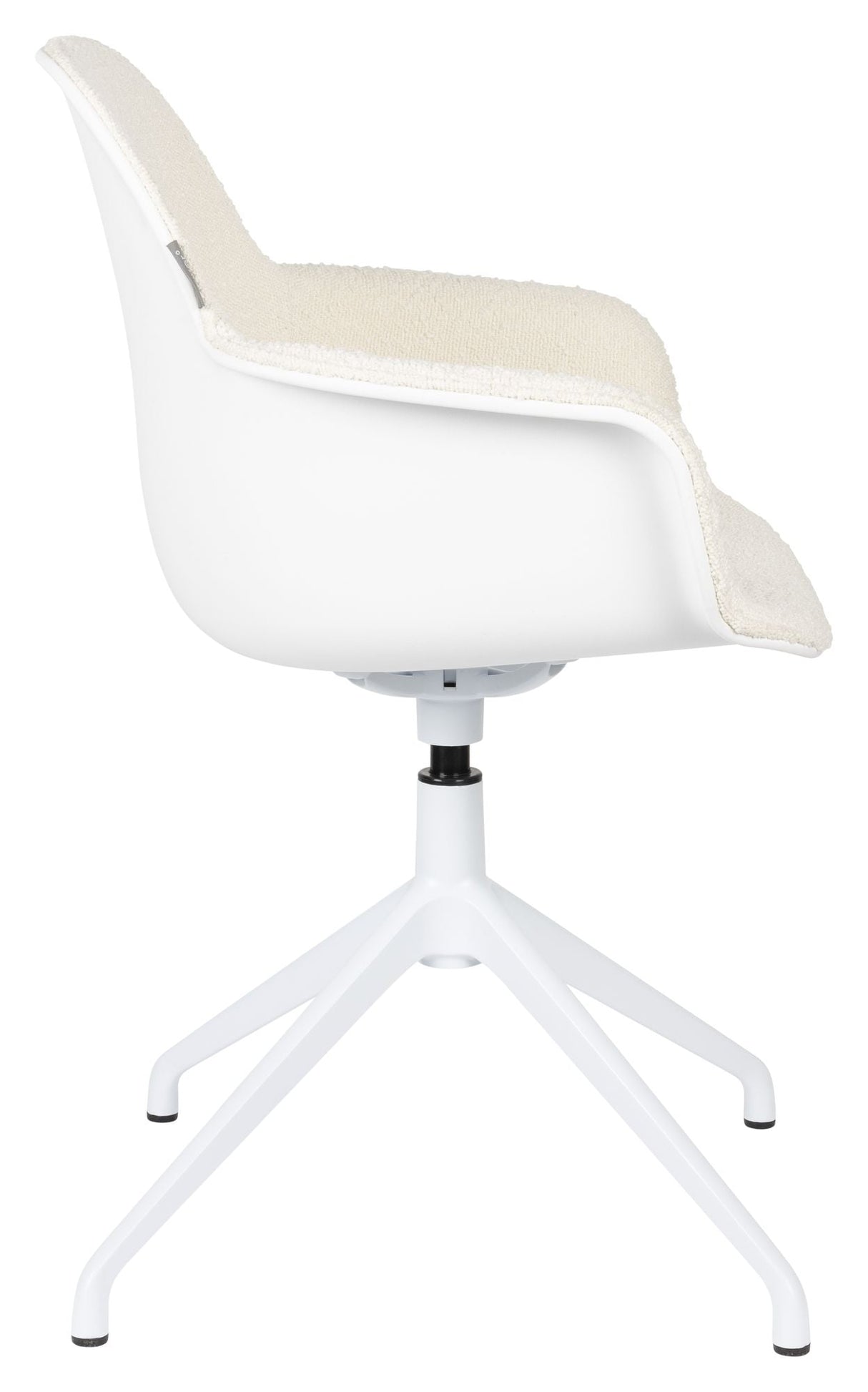 Albert Kuip Dining Chair with Armrests/Swivel Foot, White