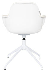 Albert Kuip Dining Chair with Armrests/Swivel Foot, White