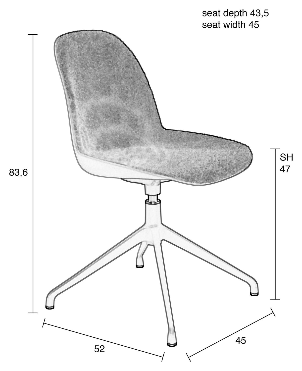 Albert Kuip Dining Chair med platespiller, hvit