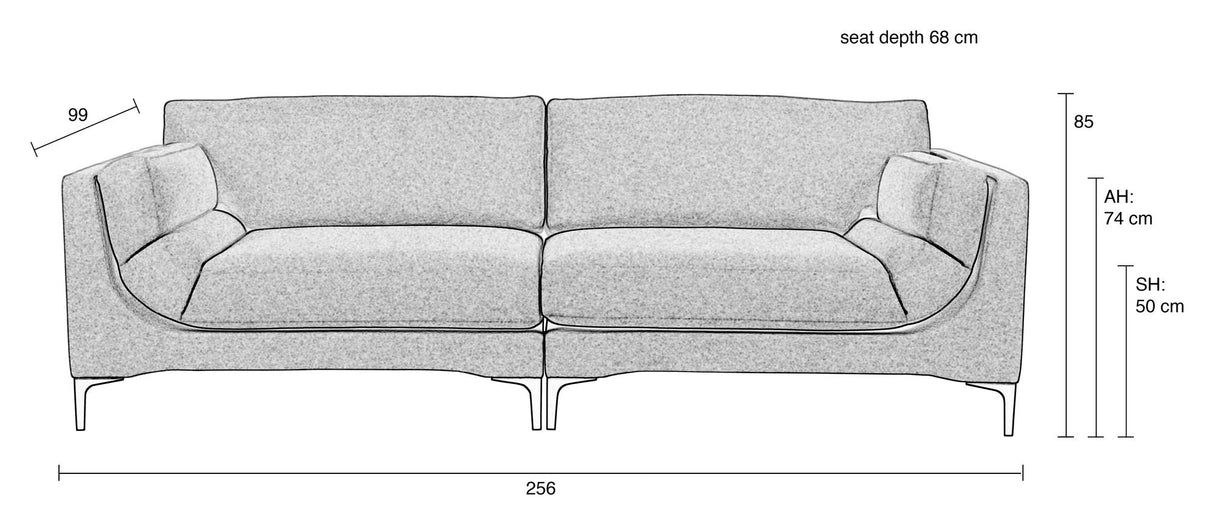 Balkong 3-per. Sofa, brun