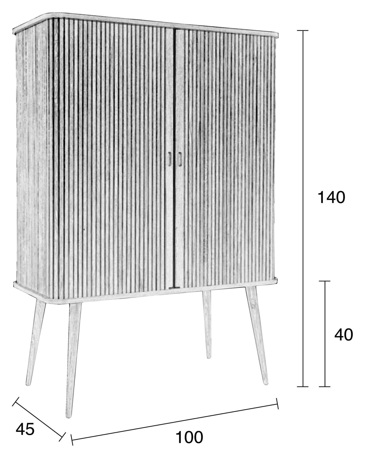 Zuiver Barbier High skjenk - svart