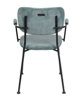 Zuiver Benson Dining Chair with Armrests - Gray Blue