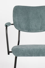 Zuiver Benson Dining Chair with Armrests - Gray Blue