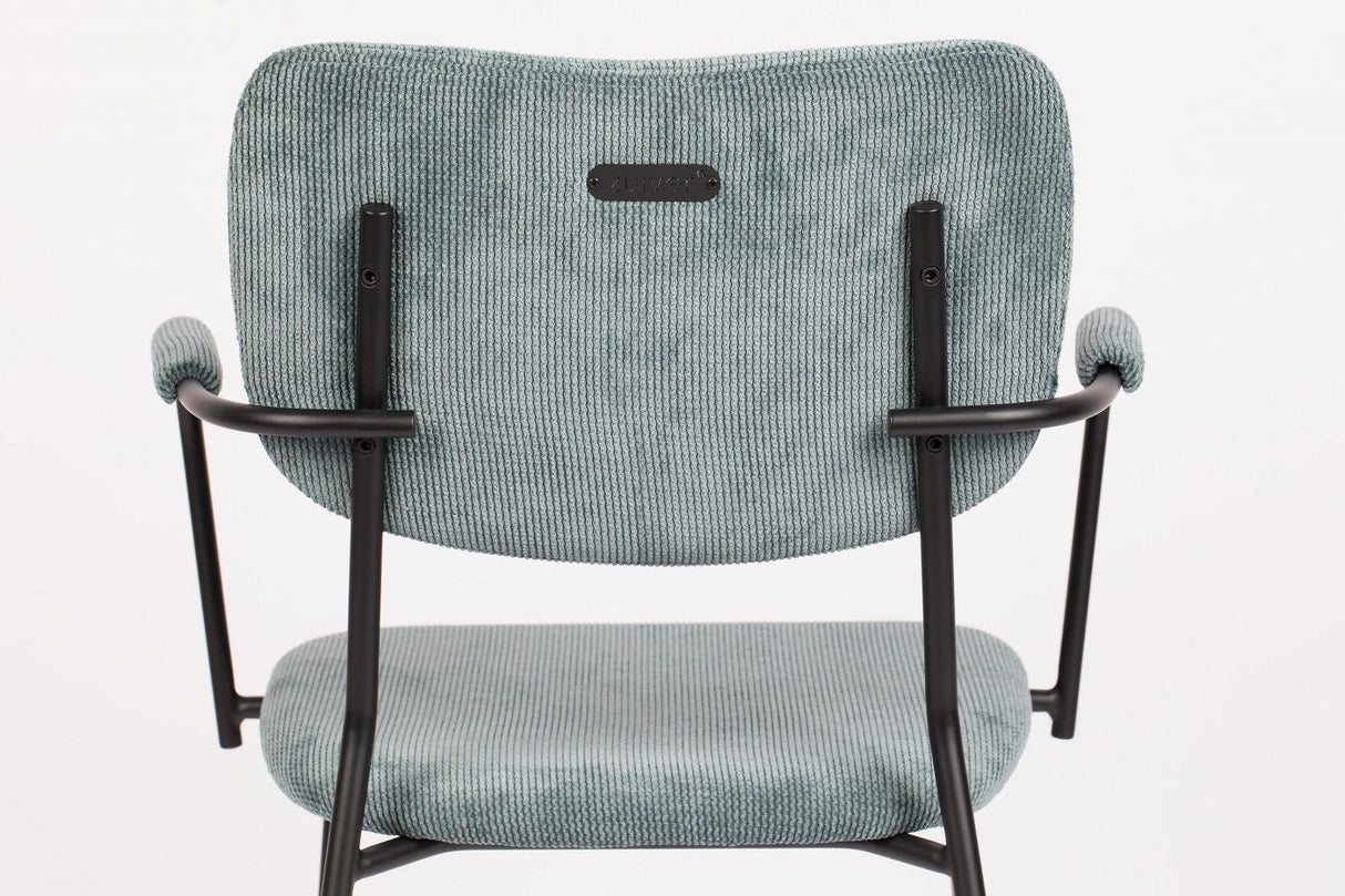 Zuiver Benson Dining Chair with Armrests - Gray Blue