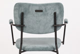 Zuiver Benson Dining Chair with Armrests - Gray Blue