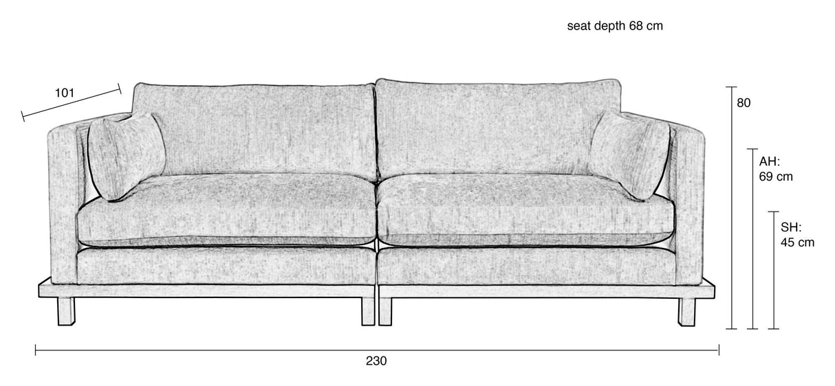 Blossom 3-personer. Sofa, mose