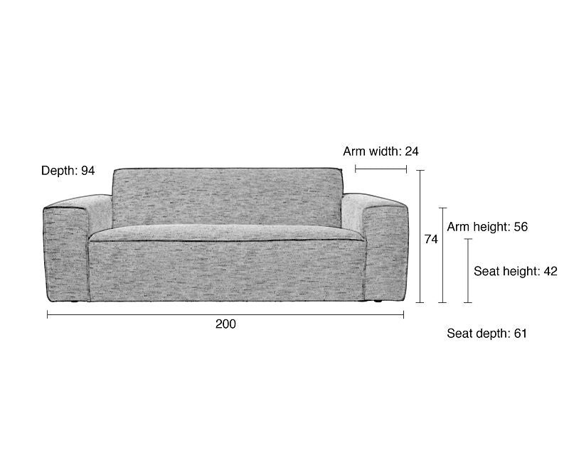 Zuiver bor 2,5 pers. Sofa - Latte