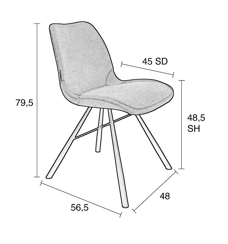 Zuiver Brent Dining Chair - Sennep