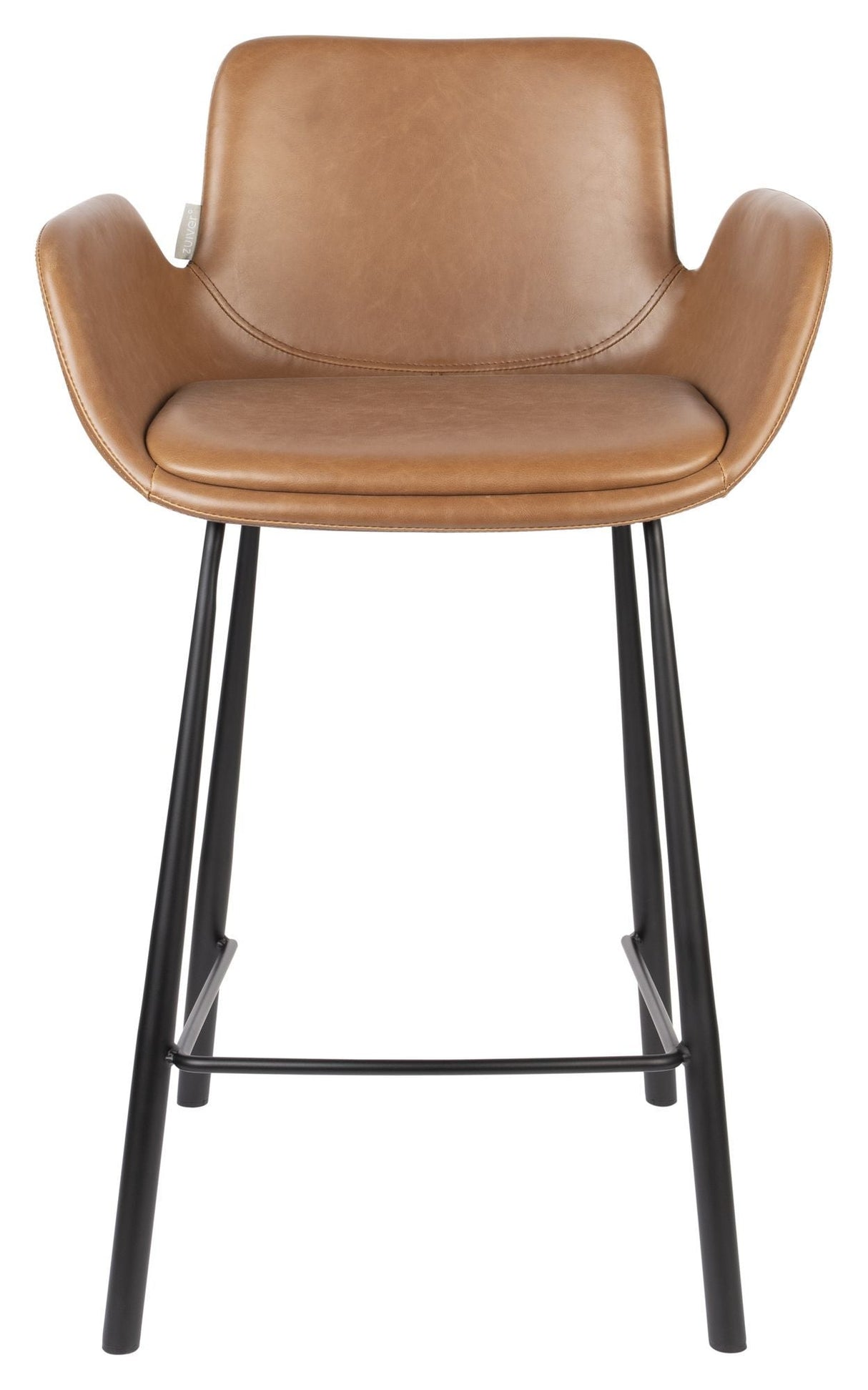 Zuiver Brit Bar Stool - Brown Leatherette, SH: 67,5cm