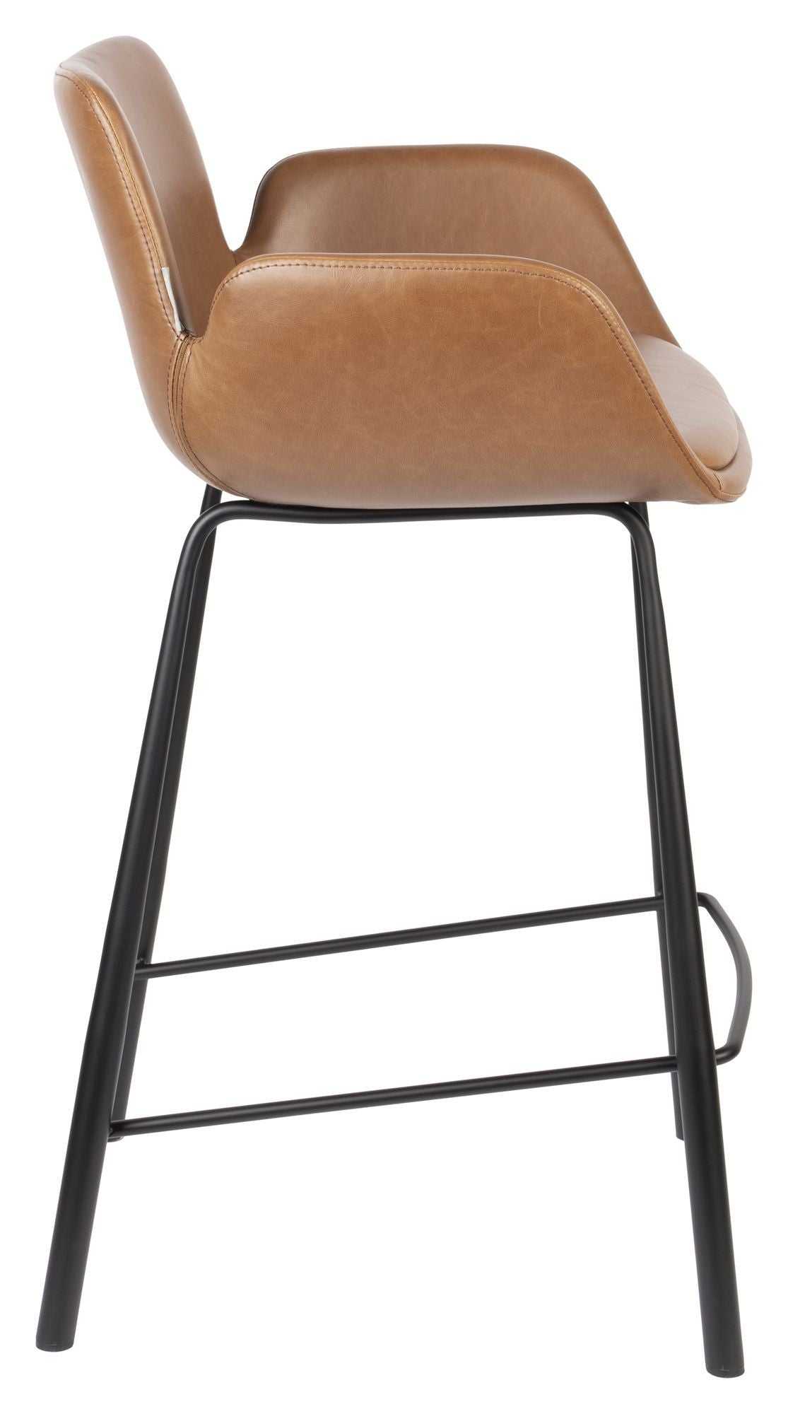 Zuiver Brit Bar Stool - Brown Leatherette, SH: 67,5cm