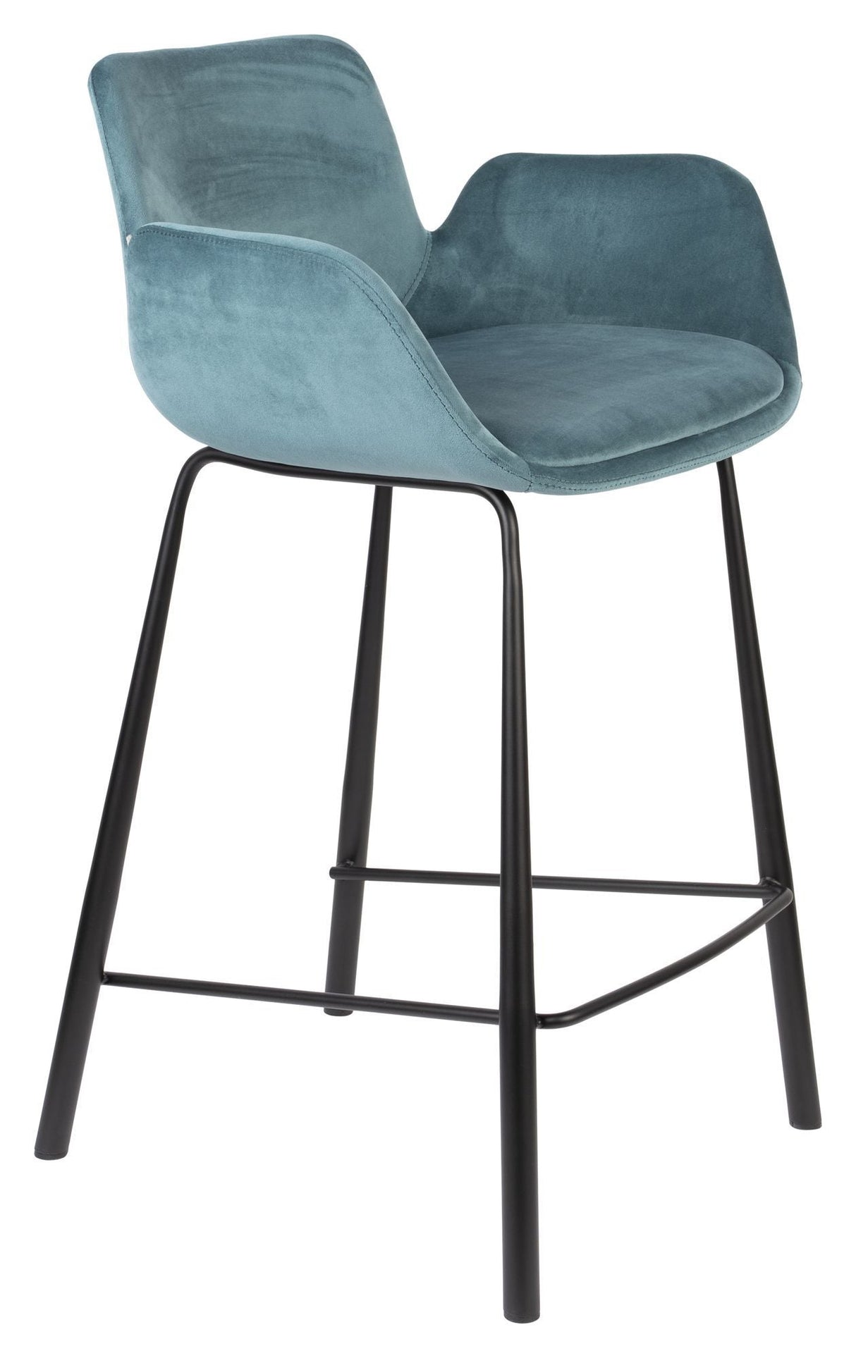 Zuiver Brit Bar Stool - Bensin Velour, SH: 67,5cm