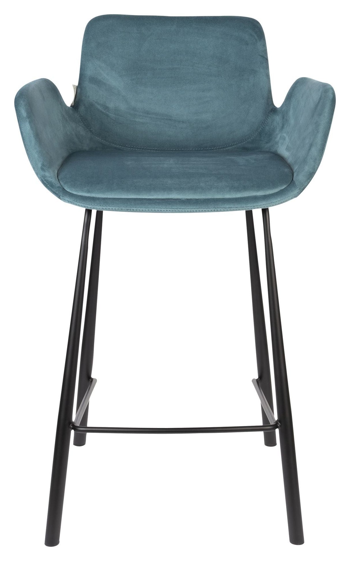 Zuiver Brit Bar Stool - Bensin Velour, SH: 67,5cm