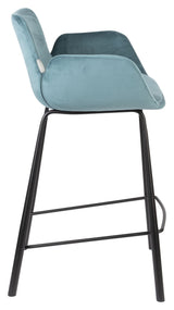 Zuiver Brit Bar Stool - Bensin Velour, SH: 67,5cm