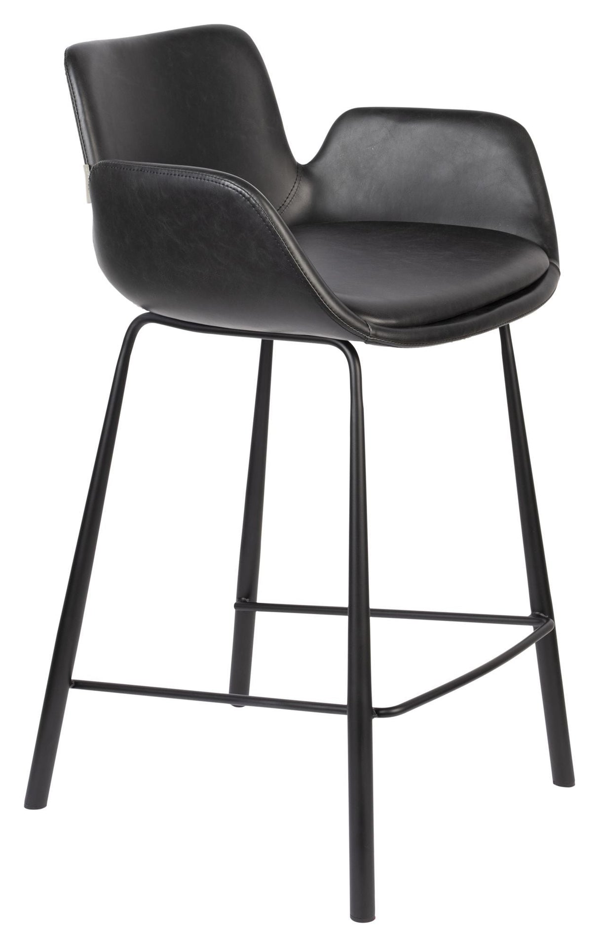 Zuiver Brit Bar Stool - Black Leatherette, SH: 67,5cm