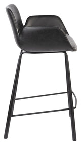 Zuiver Brit Bar Stool - Black Leatherette, SH: 67,5cm