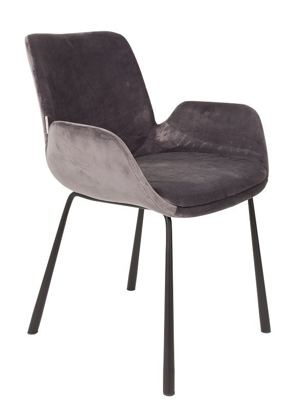 Zuiver Brit Dining Chair m/armlener - mørk grå