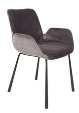 Zuiver Brit Dining Chair m/armlener - mørk grå