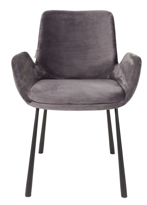 Zuiver Brit Dining Chair m/armlener - mørk grå