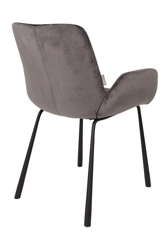 Zuiver Brit Dining Chair m/armlener - mørk grå