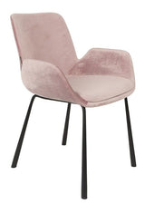 Zuiver Brit Dining Chair m/armlener - rosa