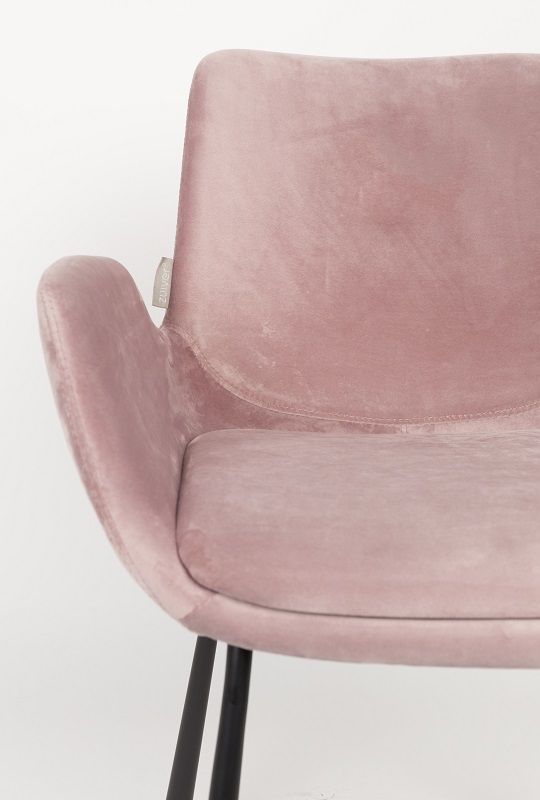 Zuiver Brit Dining Chair m/armlener - rosa