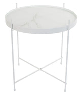 Zuiver Cupid Side Table - White Marble Laminat Ø43