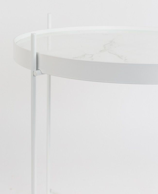 Zuiver Cupid Side Table - White Marble Laminat Ø43