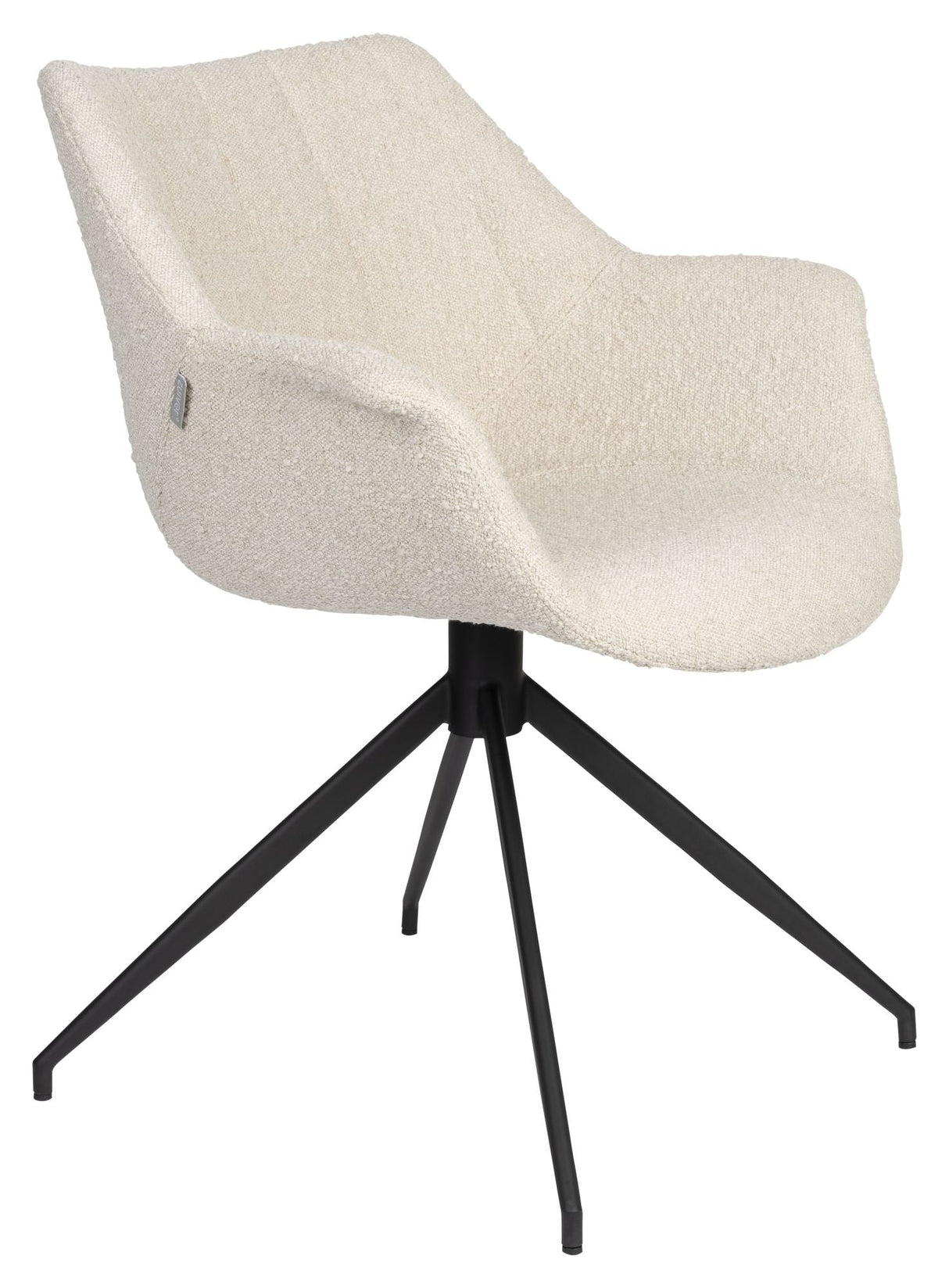 Doulton Lounge Chair m. svingfot - Offwhite Bouclé 