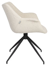 Doulton Lounge Chair m. svingfot - Offwhite Bouclé 