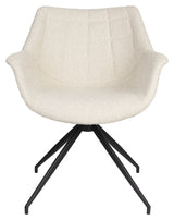 Doulton Lounge Chair m. svingfot - Offwhite Bouclé 