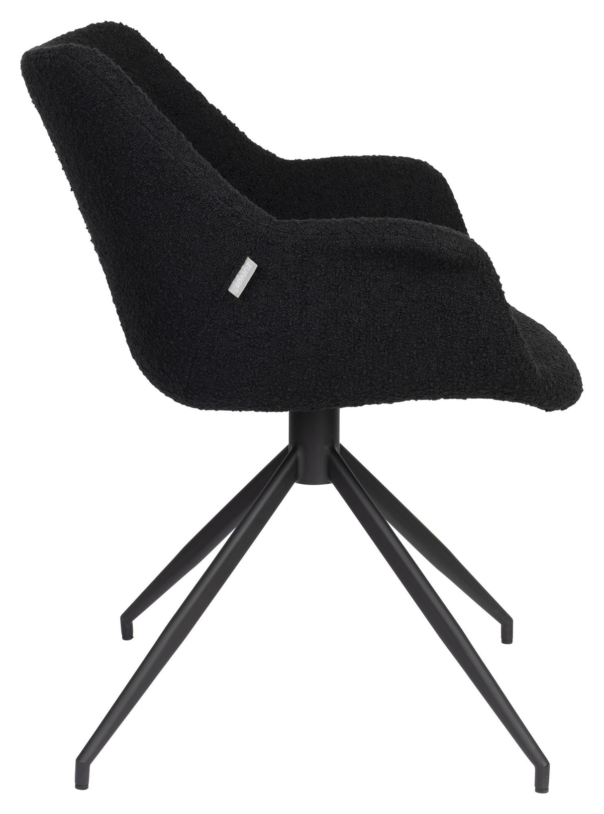 Doulton Lounge Chair med Swivel Base - Swivel Black Bouclé 