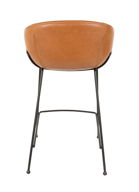 Zuiver Feston Bar Stool - Brown PU, SH: 65cm