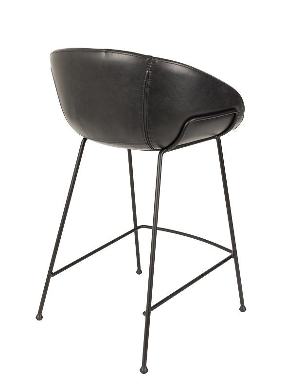 Zuiver Feston Bar Stool - Black PU, SH: 65cm