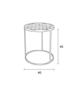 Zuiver glasert sidebord Ø40, hvitt