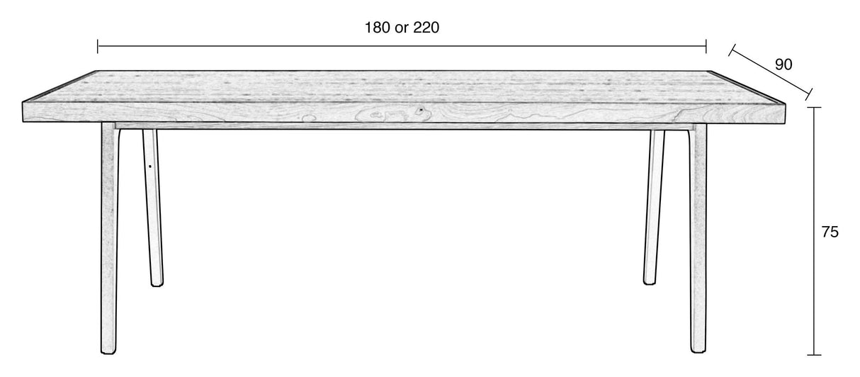 Harvest Spisebord 180x90 - Naturlig eikefiner 