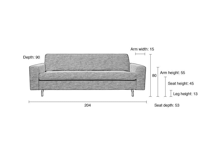 Zuiver Jean 2,5 personer. Sofa - Latte