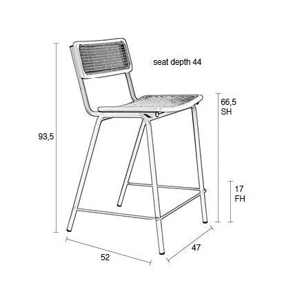 Zuiver Jort Counterchair - grønn/natur