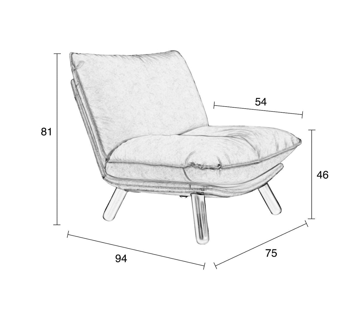 Zuiver Lazy Sack Lounge Chair - Lysegrå